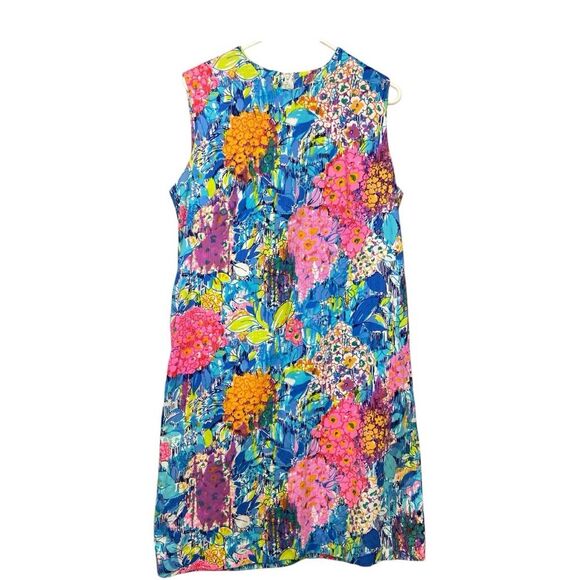 Vintage 70s John Abbot shift multicolored dress size S/M - Picture 1 of 6